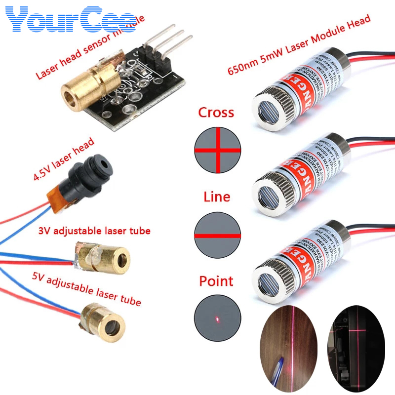 Laser Focus Lens - 2 pz 650nm 5 mW Punto