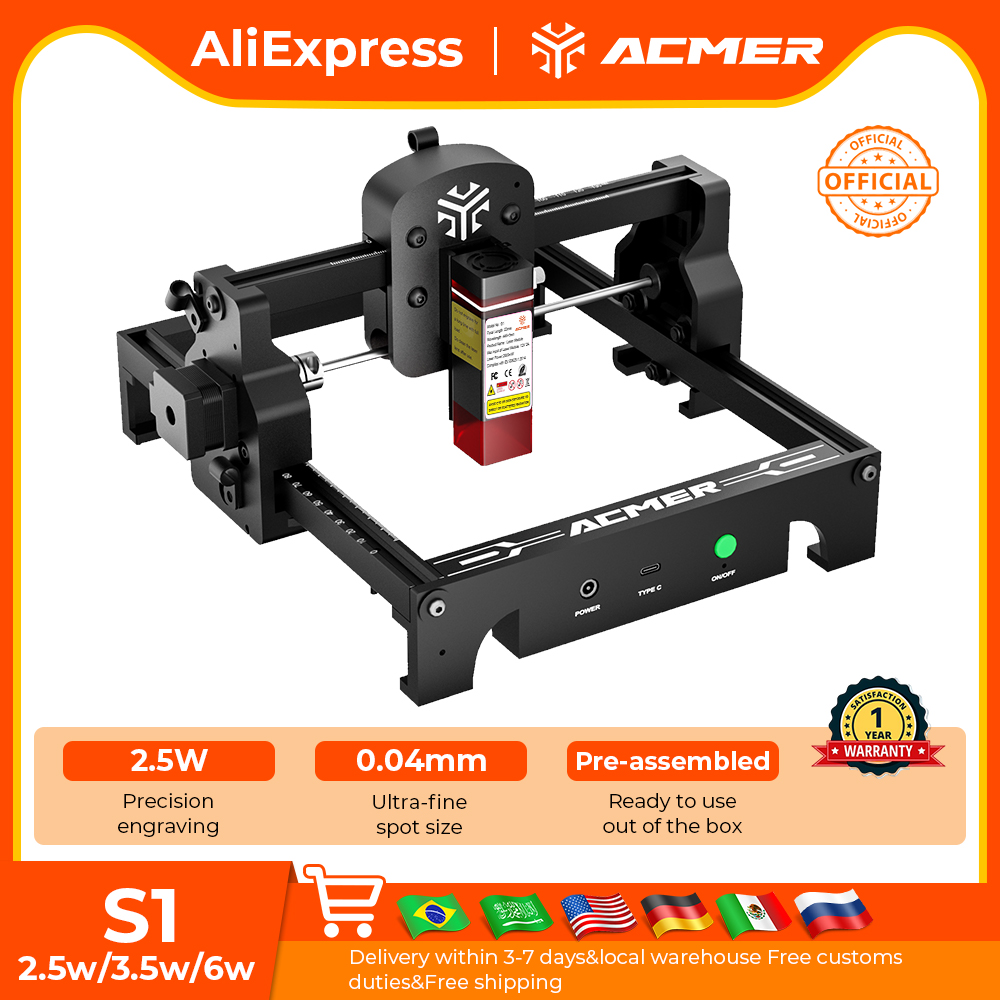 Rotary Axis Laser Engraver - ACMER S1 Mini macchina per incisione