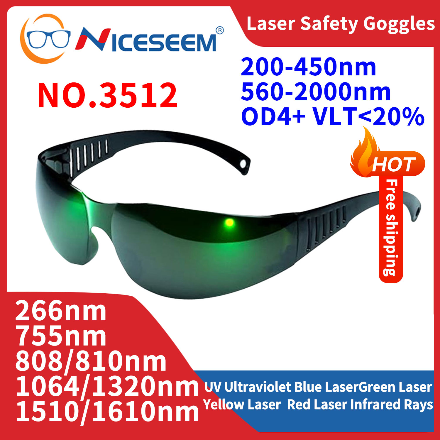 Laser Safety Goggles - Occhiali di piombo Occhiali per radiazioni