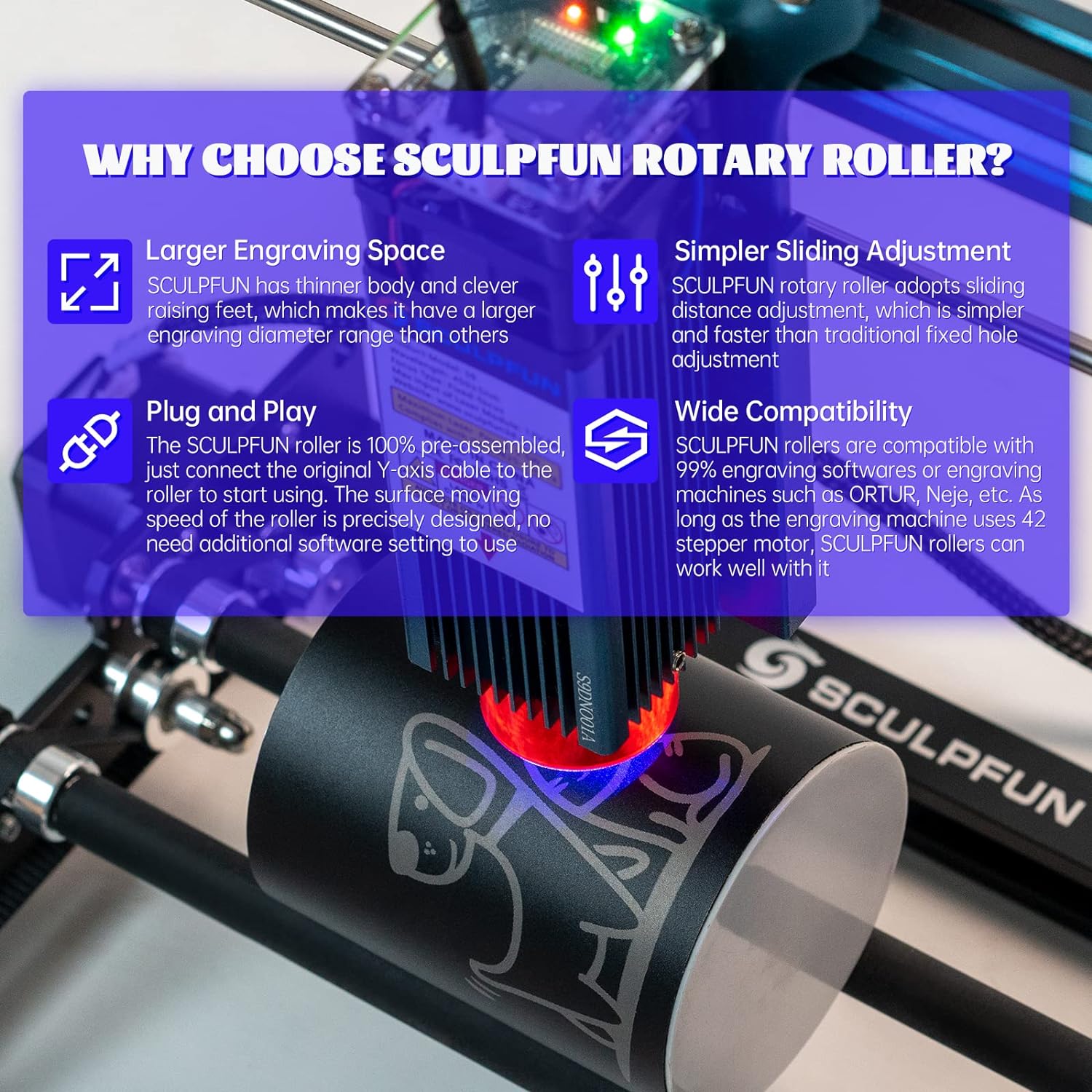 SCULPFUN Rullo rotante laser I - Rotary Axis Laser Engraver recensione e prezzo