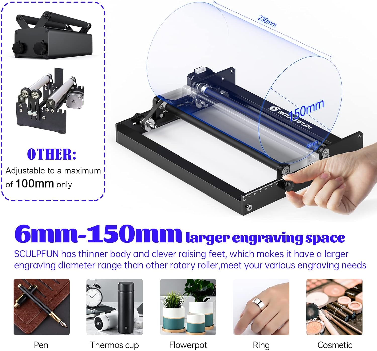 SCULPFUN Rullo rotante laser I - Rotary Axis Laser Engraver recensione e prezzo